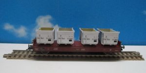 Fleischmann 5228 HO 1:87 Flat Wagon DB with 4 Containers "Von Haus Zu Haus"