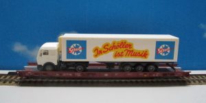 Fleischmann 5272 HO 1:87 Low-Floor Wagon 8-axled Type Saadkms DB 216mm with a Truck Container "Scholler"