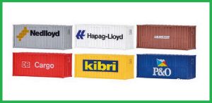 Kibri 10924 HO 1:87 20-Foot Container, 70 x 28 x 30 mm x 6