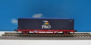 PIKO 57706 HO 1:87 Flat Wagon LGS579 with 40 ft Container "P&O" DB AG Ep V157 mm