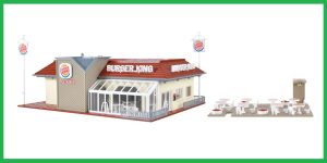 Vollmer 43632 HO 1:87 Burger King Restaurant with Interior and LED Lighting, 200 x 148 x 90 mm